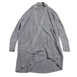 Express Women XS Marled Knit Open Front Cardigan Sweater Black White Boho Casual